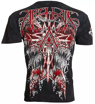 Archaic By Affliction Men's T-Shirt Carbon Wings Cross Biker • $24.95