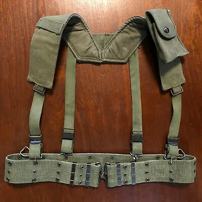 Vietnam Era 60s US Army USGI M1956 M56 Belt Suspenders & First Aid Pouch MEDIUM • $85