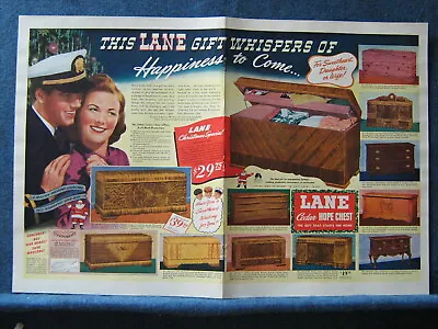 $9.75 • Buy 1942 Lane Cedar Hope Chest Double Pg Mag Ad - 12 Models Shown - W.W. II Navy Re.