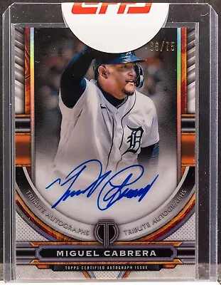 MIGUEL CABRERA 2023 Topps Tribute Gold On Card Auto Autograph 66/75 • $70