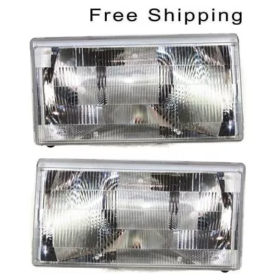 Halogen Head Lamp Lens And Housing Set Of 2 Pair LH & RH Side Fits Volvo 740 940 • $235.56