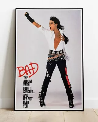 MICHAEL JACKSON BAD ALBUM ADVERT REPRO Poster 36 X24  (similar To A1 ) • £11.99