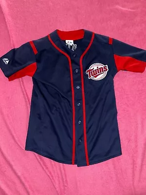 Minneosta Twins Jersey #7 Joe Mauer Baseball MLB Majestic Stitched Youth Size L • $26