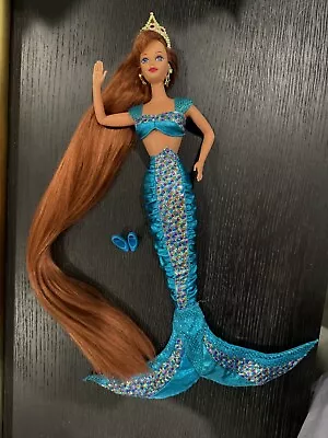 1995 Jewel Hair Mermaid Midge Barbie In Blue With Red Hair • $26