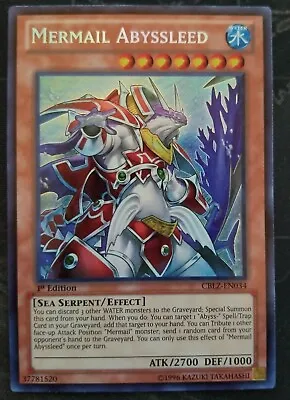 Mermail Abyssleed CBLZ-EN034 Secret Rare 1st Edition Yugioh NM • $20