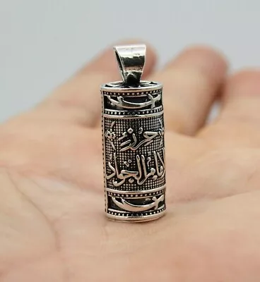 £29.66 • Buy Turkish 925K Silver Cylinder Taweez Talisman Stash Vial Prayer Tube Pendant # 22