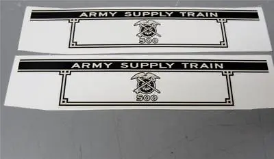 MARX ARMY SUPPLY 500 TENDER SIDE DECALS REPRODUCTION-ONE PAIR [stk13] • $9
