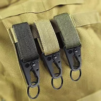 Tactical Molle  Belt Carabiner Key Holder Bag Hook Webbing Buckle Strap Clip • $7.99