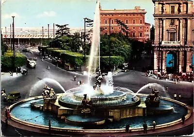 Vintage Continental Size Postcard Piazza Eseda Rome Italy Mailed 1960 To U.s.a. • $5.99