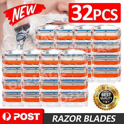 32x Replacement Fusion Razor Blades Shaving 5 Blades Trimmer Refill AU Stock • $23.95