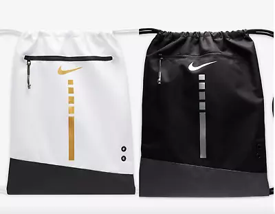 Nike Hoops Elite Drawstring Bag 17L Black White Gold DX9790 Backpack Gym Sack • $14.30