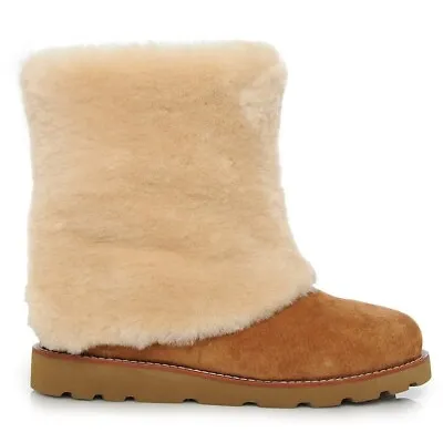 Ugg® Australia Maylin Chestnut Suede Ankle Boots Uk 6.5 Eur 39 Usa 8 Rrp £255 • £85.99