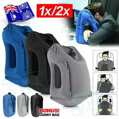 $18.95 • Buy 2x Inflatable Air Travel Pillow Cushion Neck Flight Comfortable Support Nap