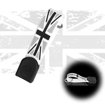 Black&Gray Union Jack UK Flag Keychain Soft Key Holder For MINI Cooper 2016-2019 • $8.99
