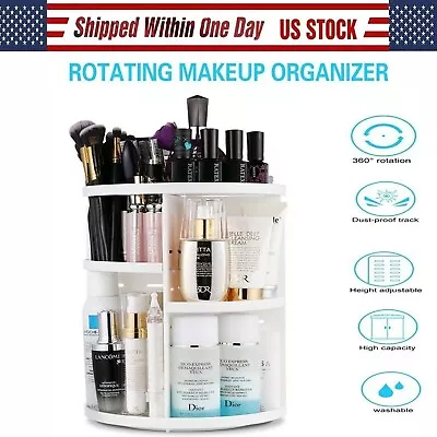 $18.50 • Buy 360 Acrylic Cosmetic Makeup Organizer Jewelry Drawer Storage Box Display Case