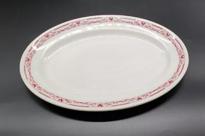 Jackson China Restaurant Ware Vitrified Red Scrolls Oval Platter USA 13.5 X 9.5  • $19.97