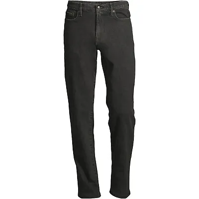 Lands' End Men's Traditional Fit Flannel Lined Denim Jeans 526606 (E-) Black • $27.99