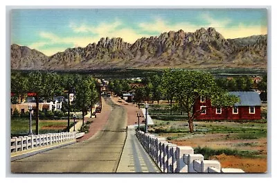 Organ Mountains And Viaduct Las Cruces New Mexico NM UNP Linen Postcard V13 • $2.66