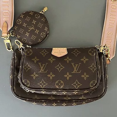 Louis Vuitton Multi Pochette Accessories Shoulder Bag Monogram Rose Clair Strap • $2100
