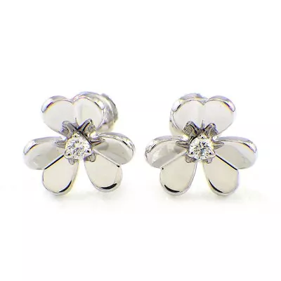 Van Cleef & Arpels Pierced Earrings Frivole Mini Model VCARP0J600 Diamond 750WG • $2980