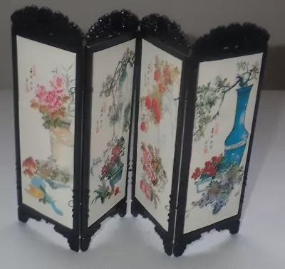 Dollhouse Miniature 4 Panel Folding Screen Asian Geisha Room Divider 1/6 Scale • $14.99