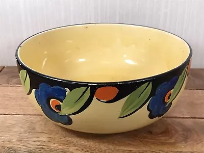 Vintage Myott & Son B.A.G. Co Ltd Art Deco Hand Painted Fruit Bowl 9  Dia. • £16