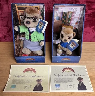 Meerkat Toy Soft Plush MAIYA The Teacher + BOGDAN Both Boxed With Certificates • £15