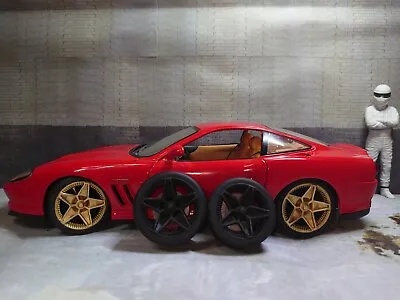 1/24 Set Ferrari Concept Wheels Tires And Brake Discs Diorama Diecast UNPAINTED • £8