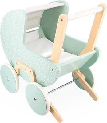 £105.78 • Buy Janod Zen FSC Wood Pretend Play Toy-Doll Pram-Includes A Pillow And Blanket-18