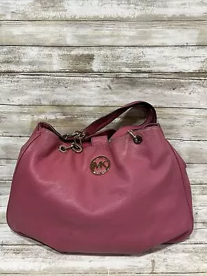 Michael Kors Fulton Hot Pink Hobo Logo Large Handbag Purse • $45.77