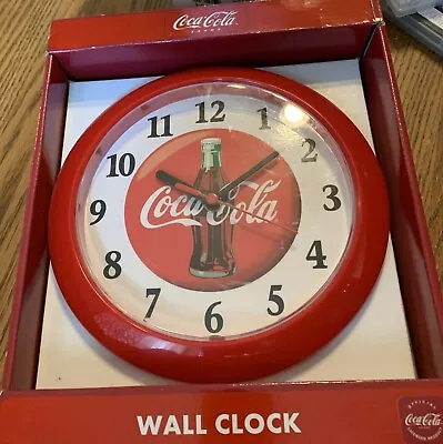 Coca-Cola Vintage Diners Style Metal/Glass Wall Clock 9  Round Retro Coke • $40
