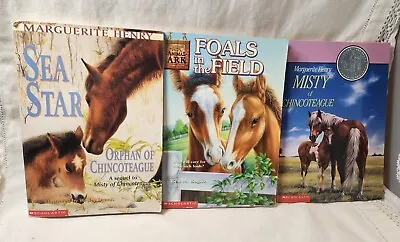 3 Horse Theme Paperback Chapter Books Misty Chincoteague Marguerite Henry PB Lot • $4.50