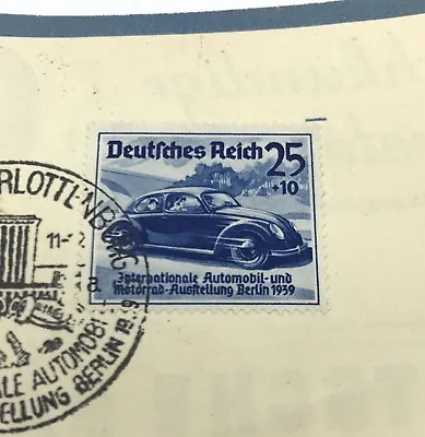 Kdf WAGEN STAMP BERLIN CAR FAIR DEUTSCHE BANK VINTAGE ADVERTISING VW BEETLE BUG • $99