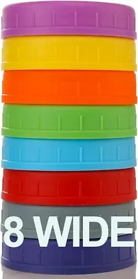 WIDE Mouth Mason Jar Lids Kerr Ball Plastic Storage Caps Mason Canning Jars USA • $9.95