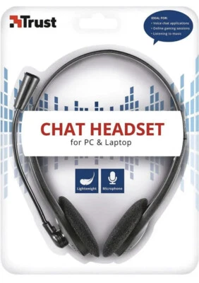 £8.99 • Buy TRUST Chat Headset WMicrophone PC Laptop Gaming Skype Zoom Apps 3.5mm Connection