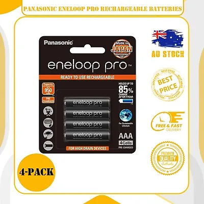 4x Panasonic Eneloop Pro - AAA NiMH Rechargeable Batteries - Made In Japan. • $33.39