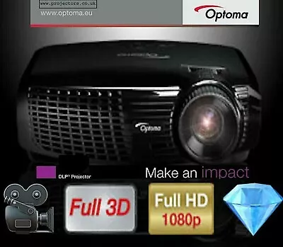 £249.99 • Buy Optoma HD25-LV Full 3D True HD NATIVE❗1080p GAMING HOME CINEMA HDMI Projector 🎥