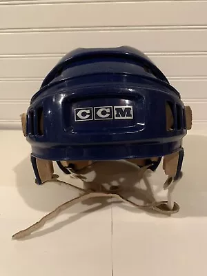 Vintage CCM-CAHA Hockey Helmet 1970’s Bumpers Blue Made In Canada 6 7/8 - 7 3/4 • $125