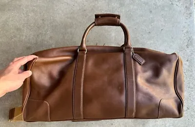 Coach Leather Duffle Travel Bag In British Tan With Lock/key - Great Condition • $295