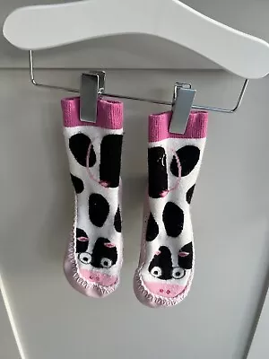 Jojo Maman Bebe Baby Moccasin Slippers Booties Cow Print  2-4 Years • £5