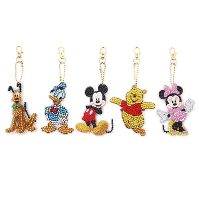 $25.95 • Buy AU Seller - 5D Diamond Art Kit Crystal Disney Keyrings Set Of 5
