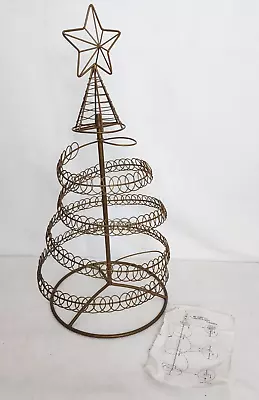 Metal Wire Christmas Tree Table Top Holiday Card Holder 24” Vintage In Box • $18.94