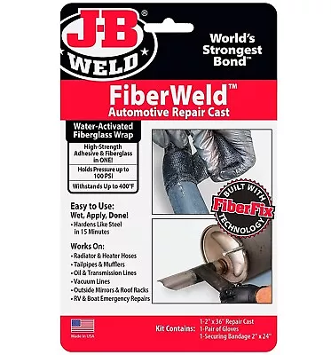 $30.70 • Buy JB Weld FiberWeld Automotive Repair Cast Tailpipe & Muffler Repair Bandage 38237