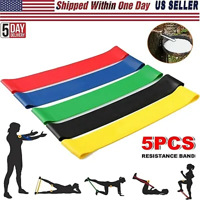 Set Of 5 Resistance Bands Workout Loop Exercise CrossFit Fitness Yoga Pilates • $7.60