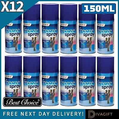 12 X 150ml Deep Freeze Spray Instant Muscular Pain Relief Sprains Twist Freezing • £22.99