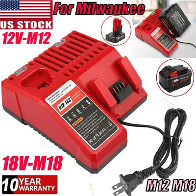 For Milwaukee 12V/18V M-12-18C 48-11-1828 Lithium-ion Battery Charger Power Tool • $21.92