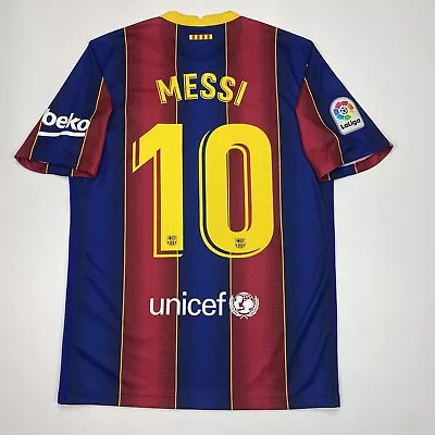 NEW Messi Barcelona 2020 2021 Home Football Shirt Soccer Jersey Nike CD4232-456 • $99.99