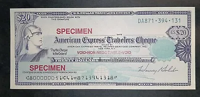 Usa 20$ American Express Travelers Cheque Specimen Unc • $12