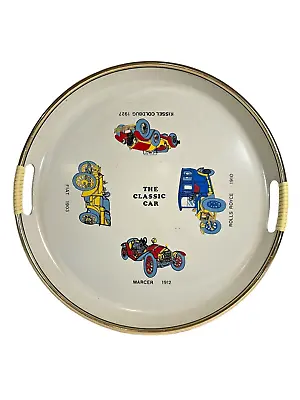 Vintage Serving Tray Bar Cocktail Classic Cars Swanky 1960s Handles MCM Art 13  • $24