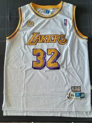 Adidas Magic Johnson White LA Lakers Jersey XL Hardwood Classics 60th Patch • $59.99